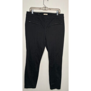 LOFT Womens Skinny Ankle Pants Black Zipper Pockets Casual Size 12